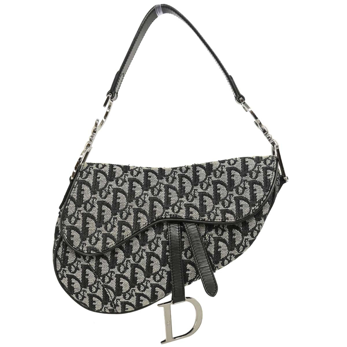 Christian Dior 2002 Black Trotter Saddle Handbag