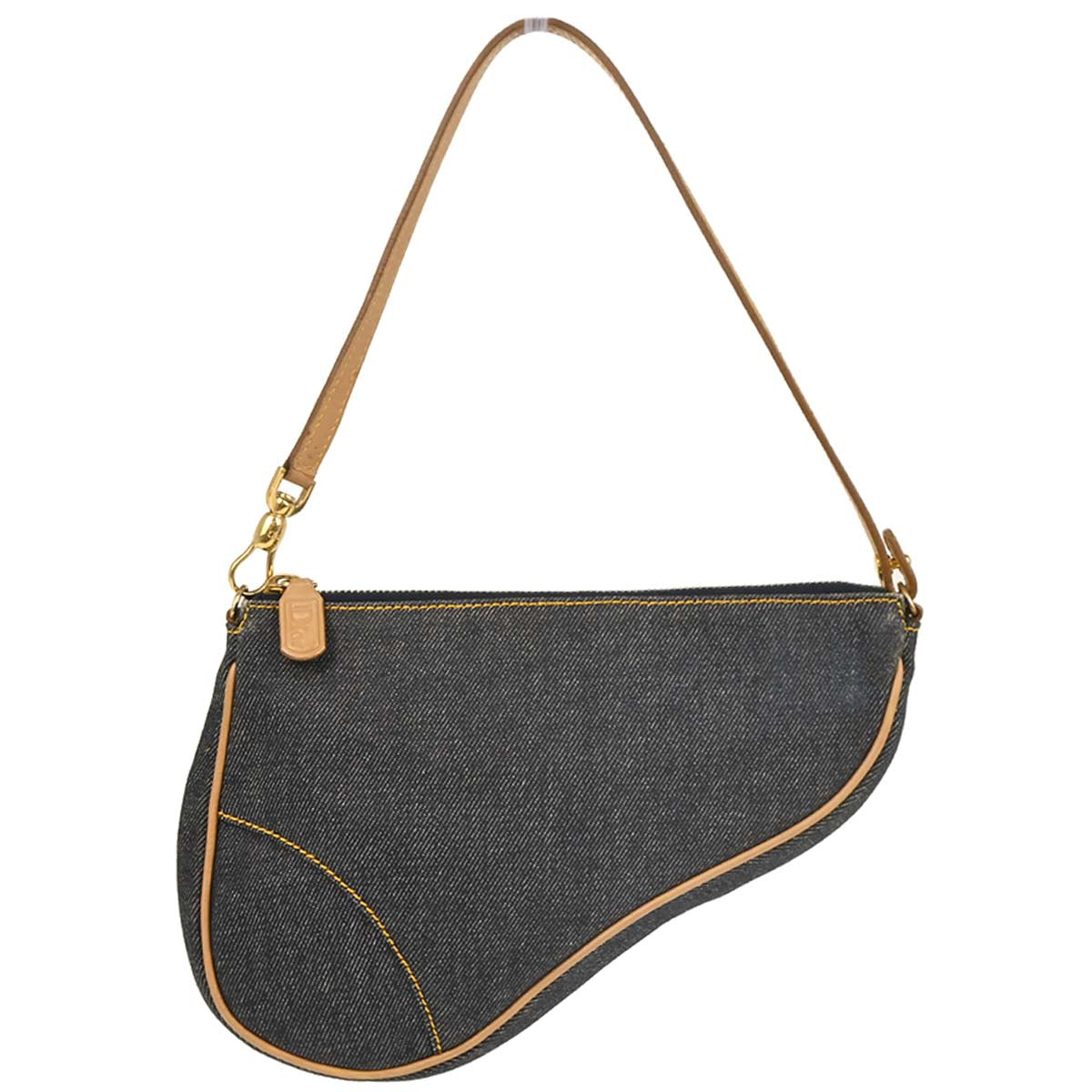 Christian Dior 2002 Navy Denim Saddle Handbag