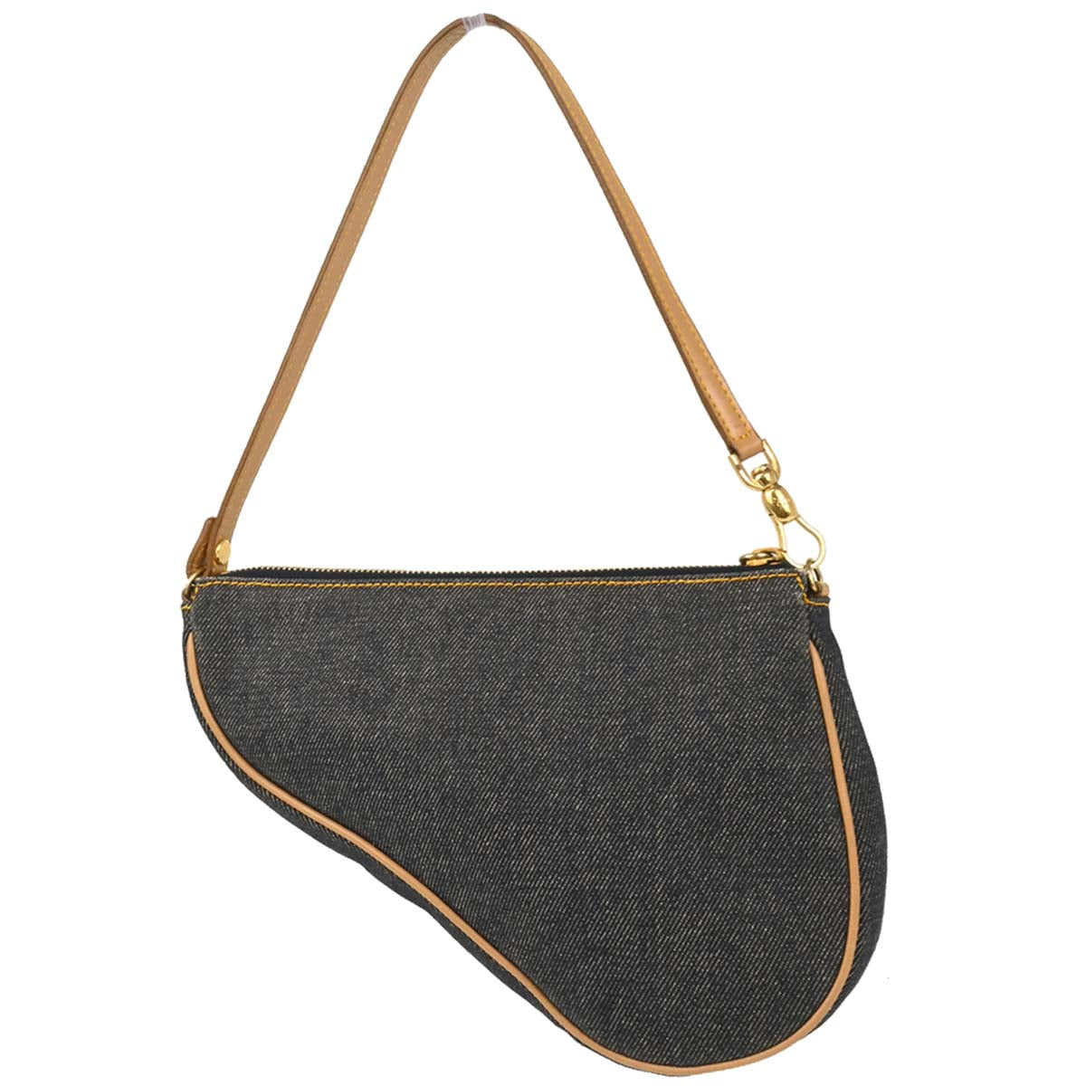 Christian Dior 2002 Navy Denim Saddle Handbag