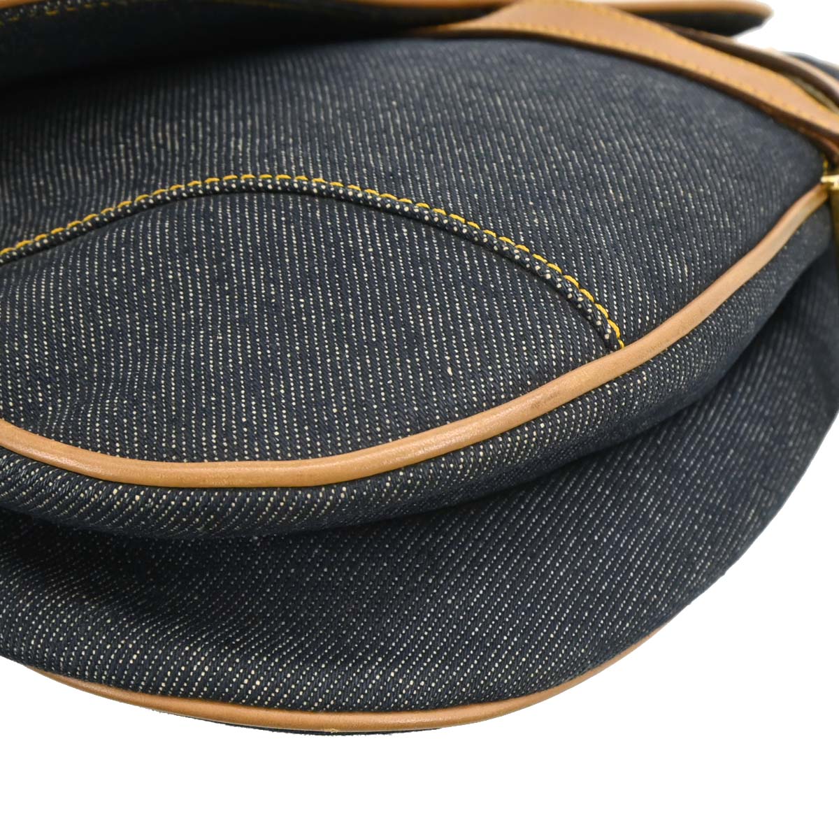 Christian Dior 2001 Navy Denim Saddle Handbag