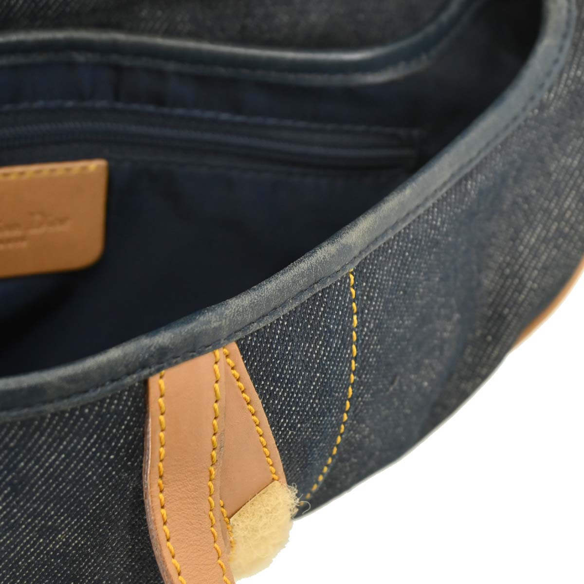 Christian Dior 2001 Navy Denim Saddle Handbag
