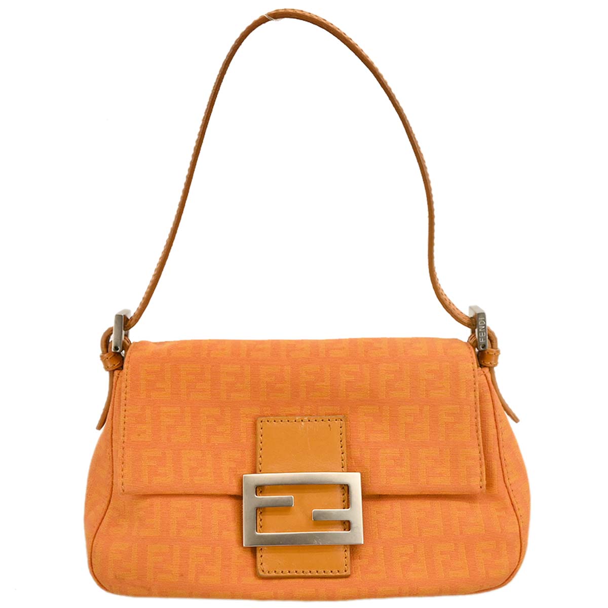Fendi Orange Canvas Zucchino Handbag