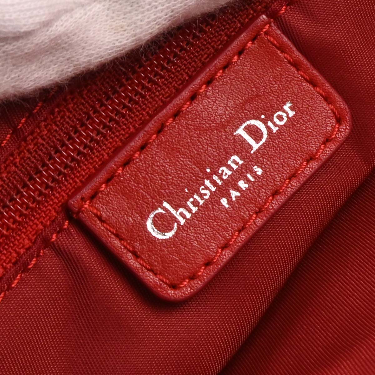 Christian Dior 2003 Red Canvas Trotter Shoulder Bag