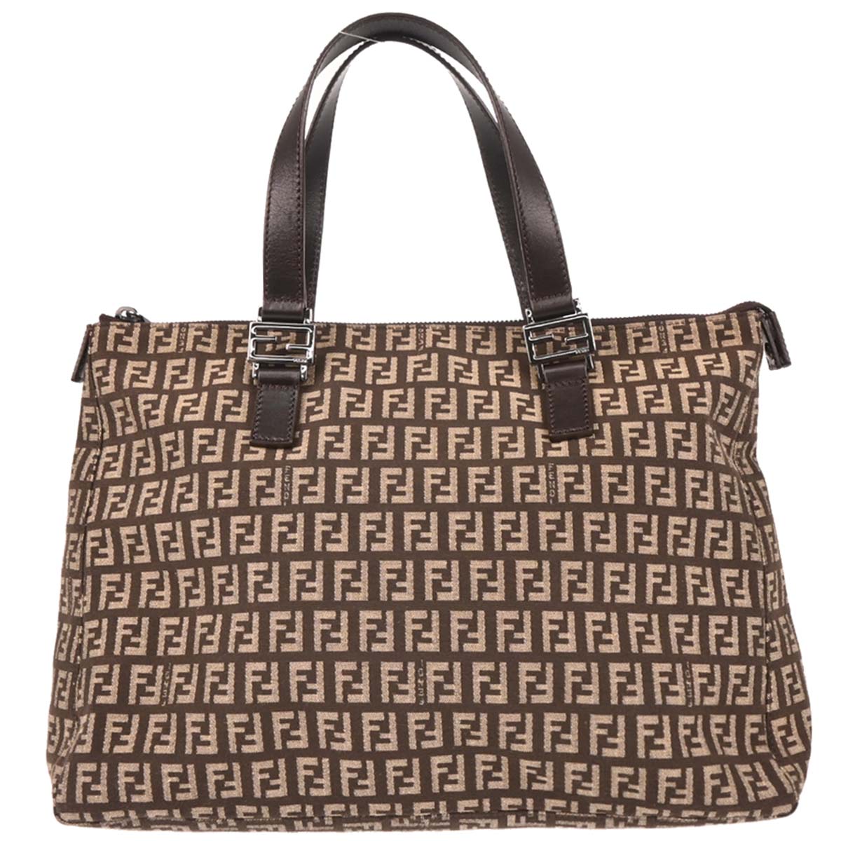 Fendi Brown Canvas Zucchino Tote Handbag