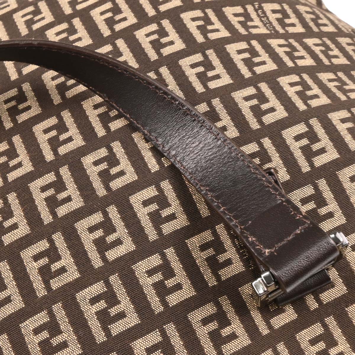 Fendi Brown Canvas Zucchino Tote Handbag