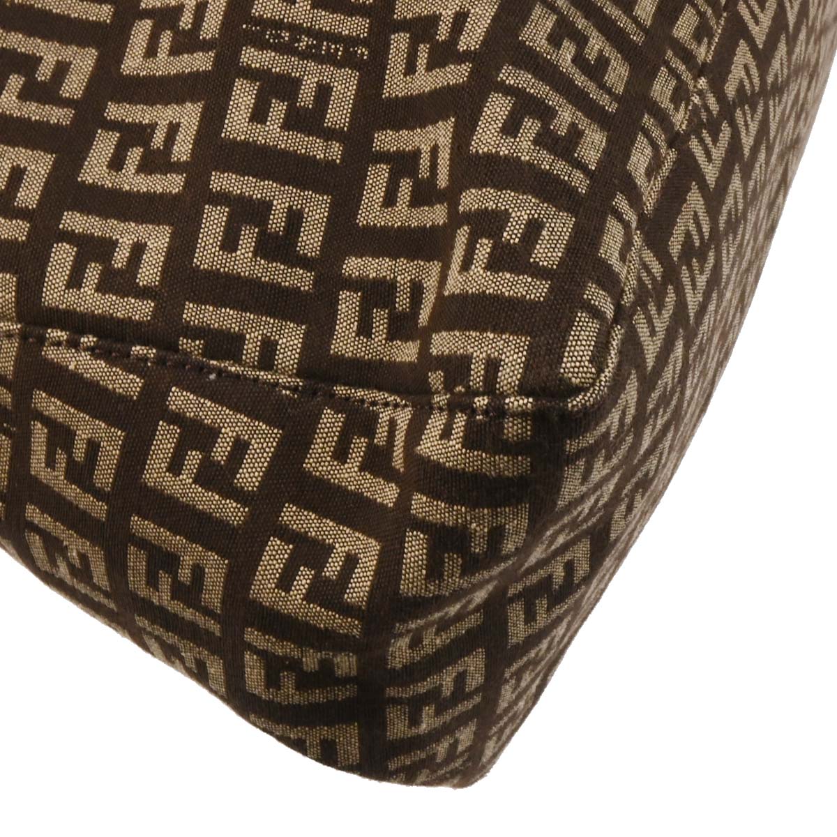 Fendi Brown Canvas Zucchino Tote Handbag