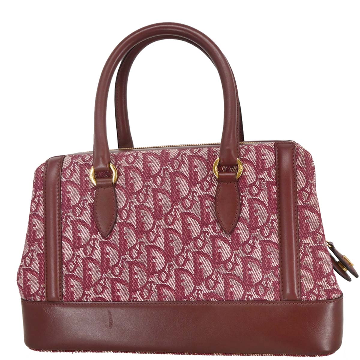 Christian Dior 2002 Bordeaux Canvas Trotter Handbag
