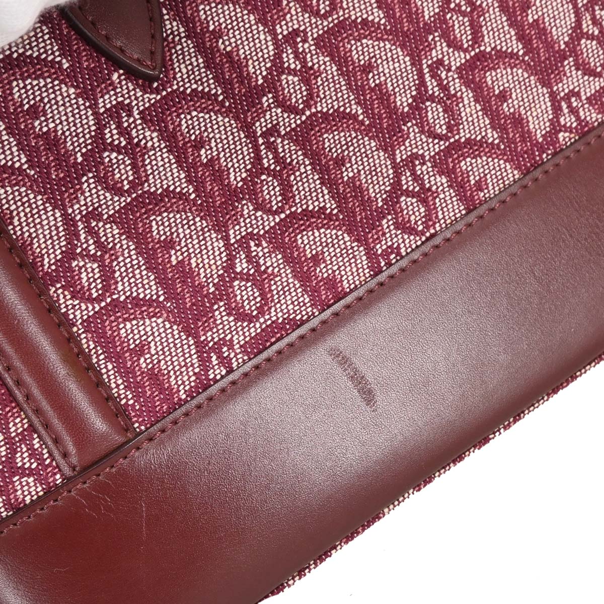 Christian Dior 2002 Bordeaux Canvas Trotter Handbag