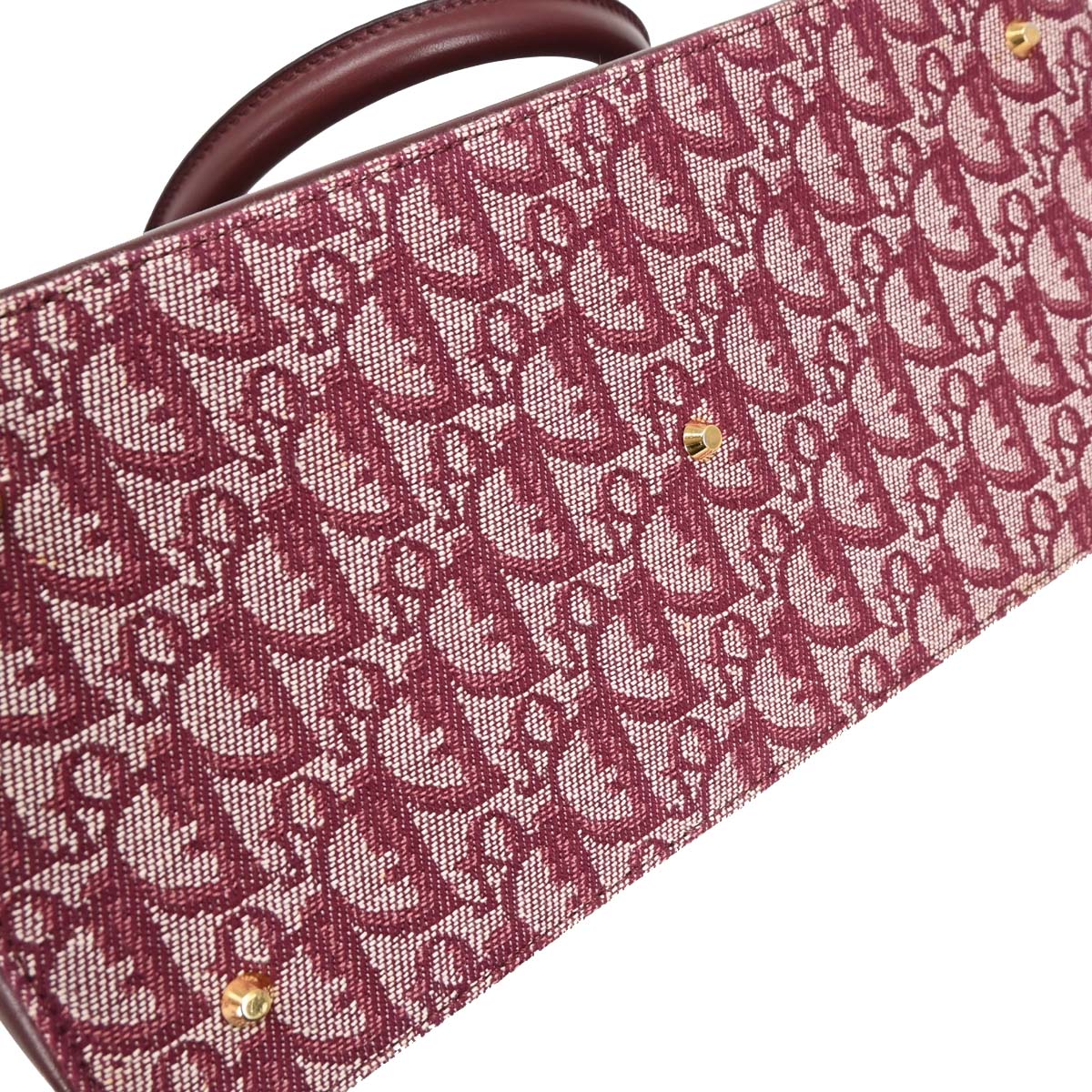 Christian Dior 2002 Bordeaux Canvas Trotter Handbag