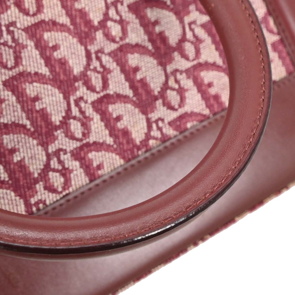 Christian Dior 2002 Bordeaux Canvas Trotter Handbag