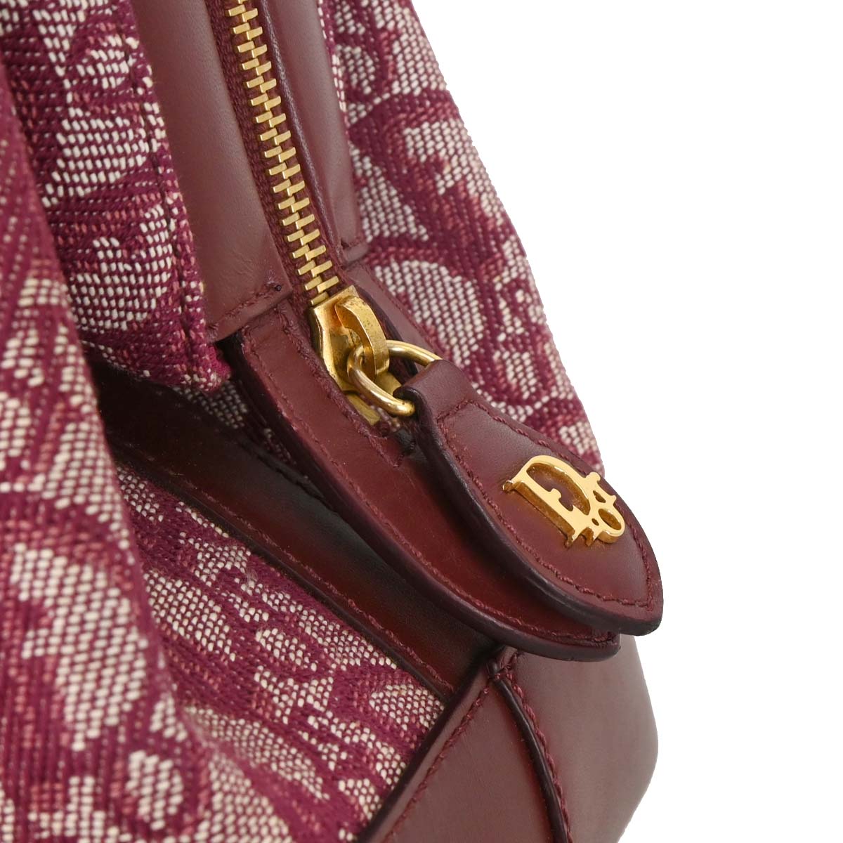 Christian Dior 2002 Bordeaux Canvas Trotter Handbag