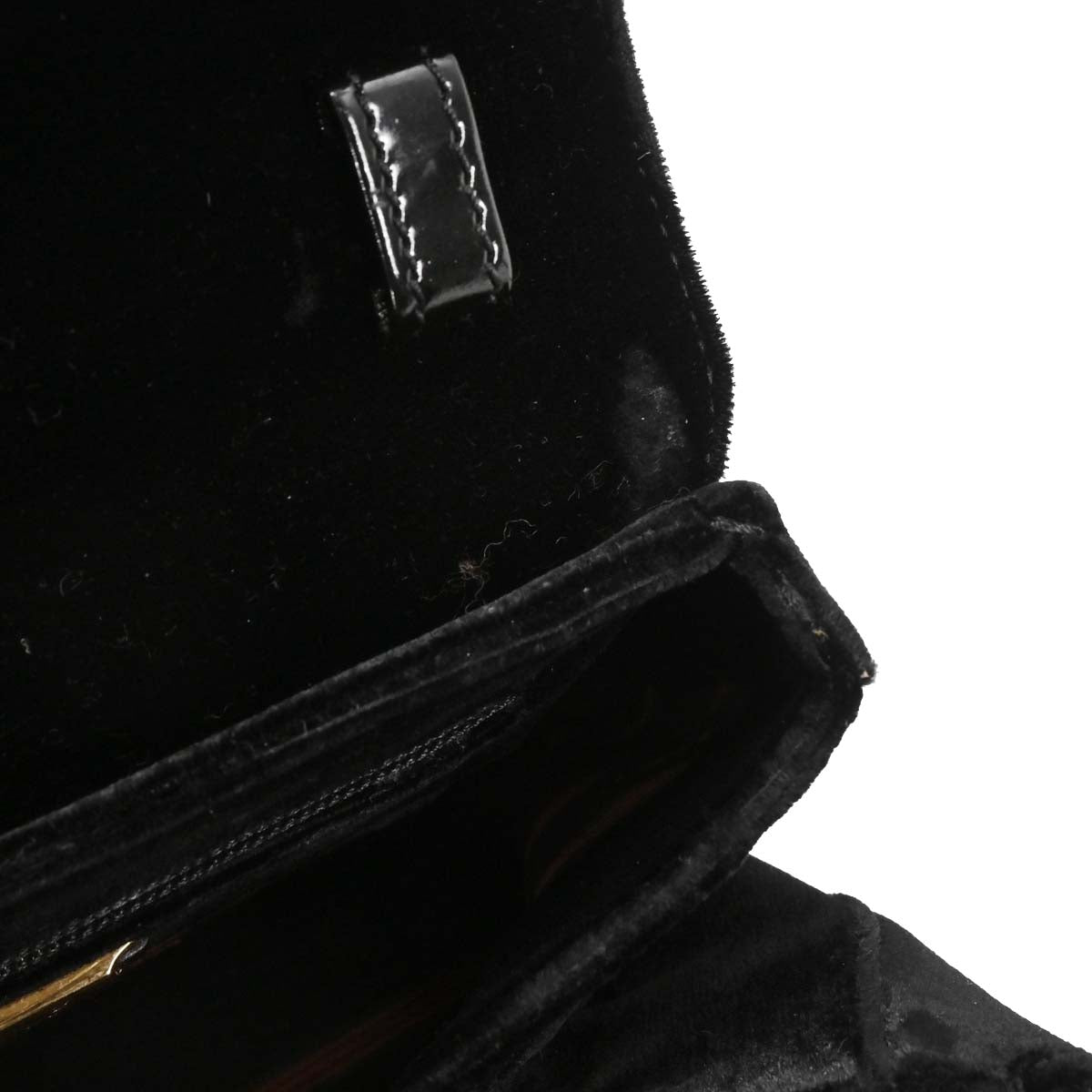 Loewe Black Velvet Patent Velazquez 2way Shoulder Handbag