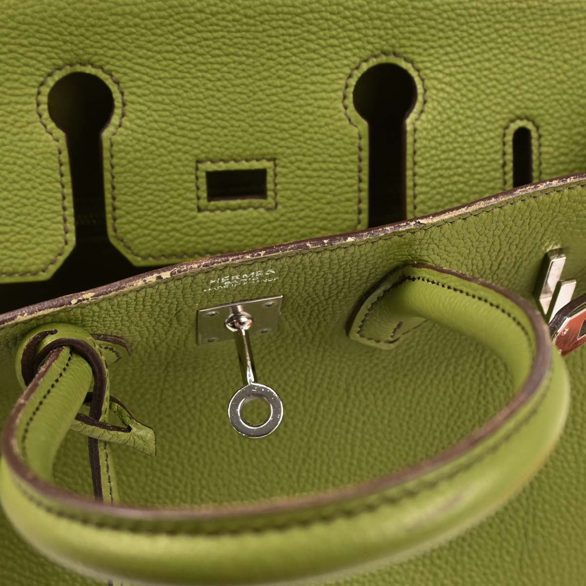 Hermes 2006 Anis Green Togo Birkin 25 Handbag