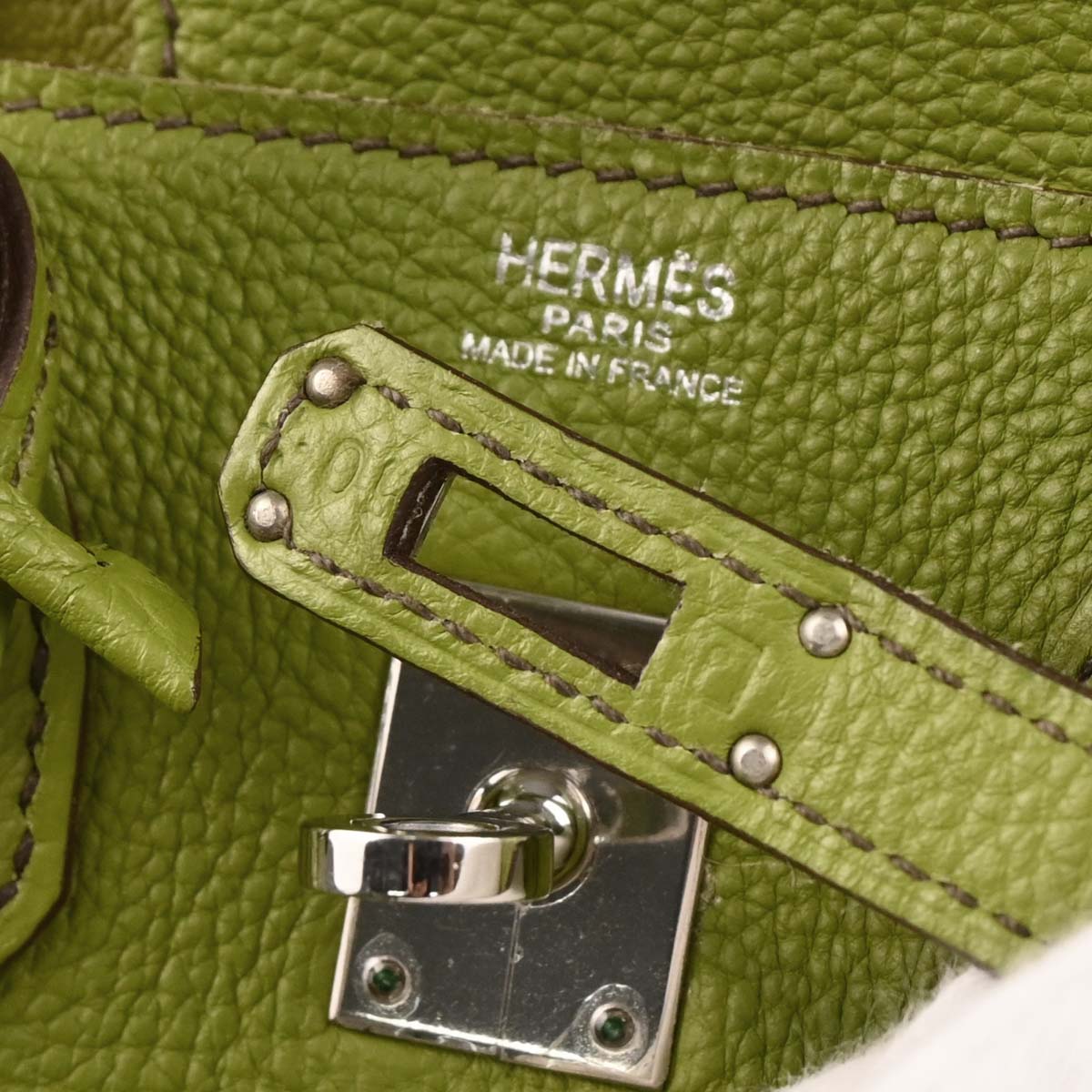 Hermes 2006 Anis Green Togo Birkin 25 Handbag