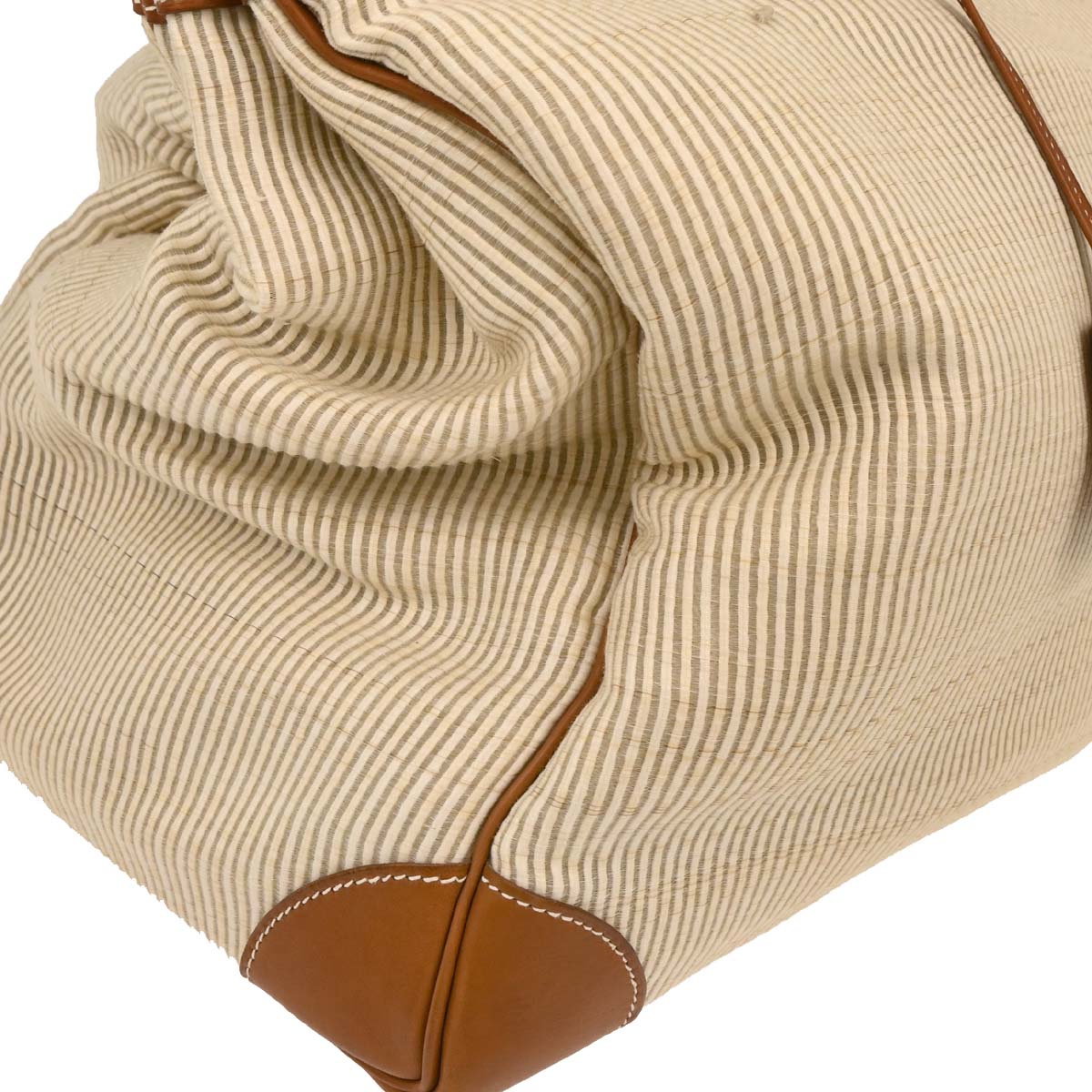 Hermes 1998 Natural Gold Crinoline Barenia Haut a Courroies 45 Handbag
