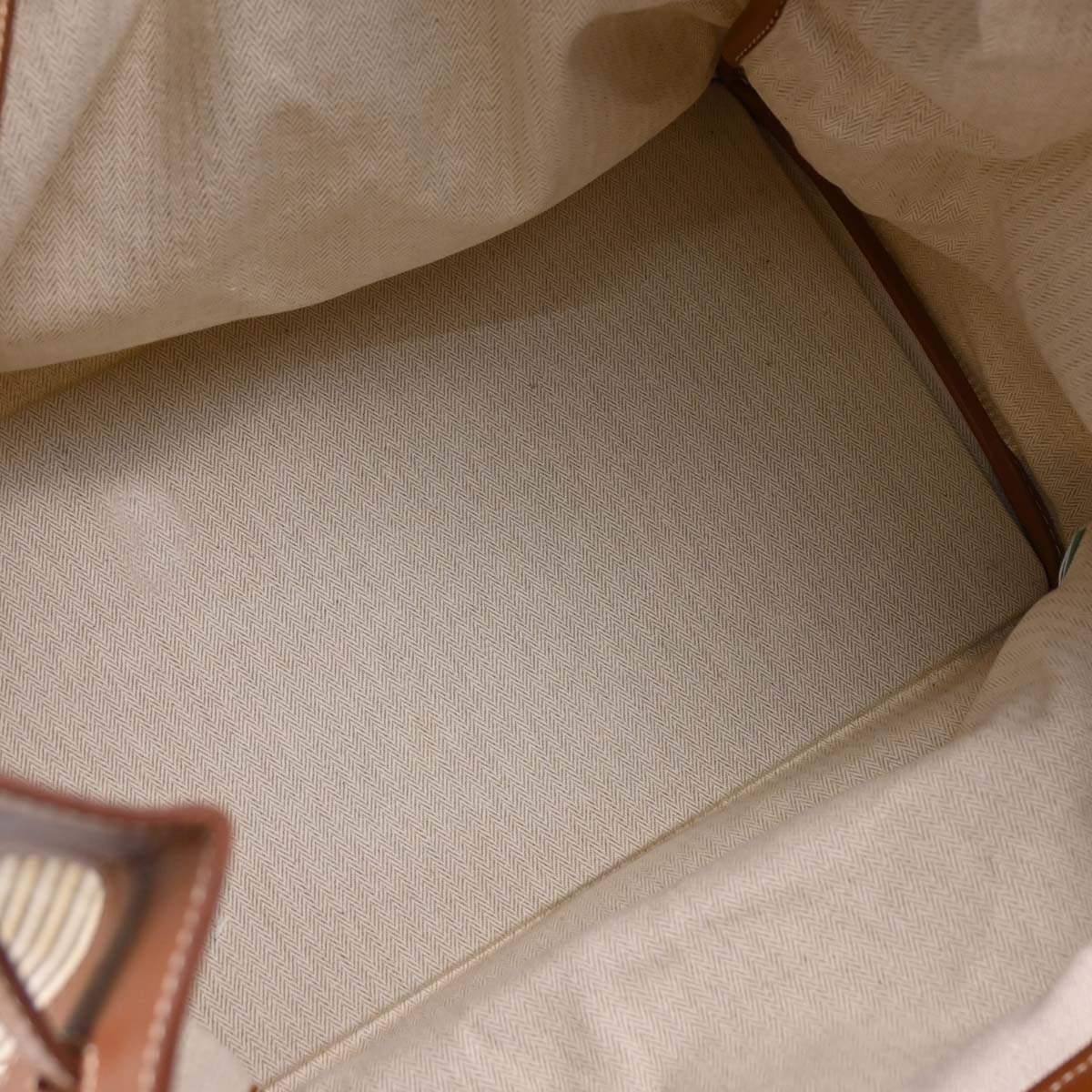 Hermes 1998 Natural Gold Crinoline Barenia Haut a Courroies 45 Handbag