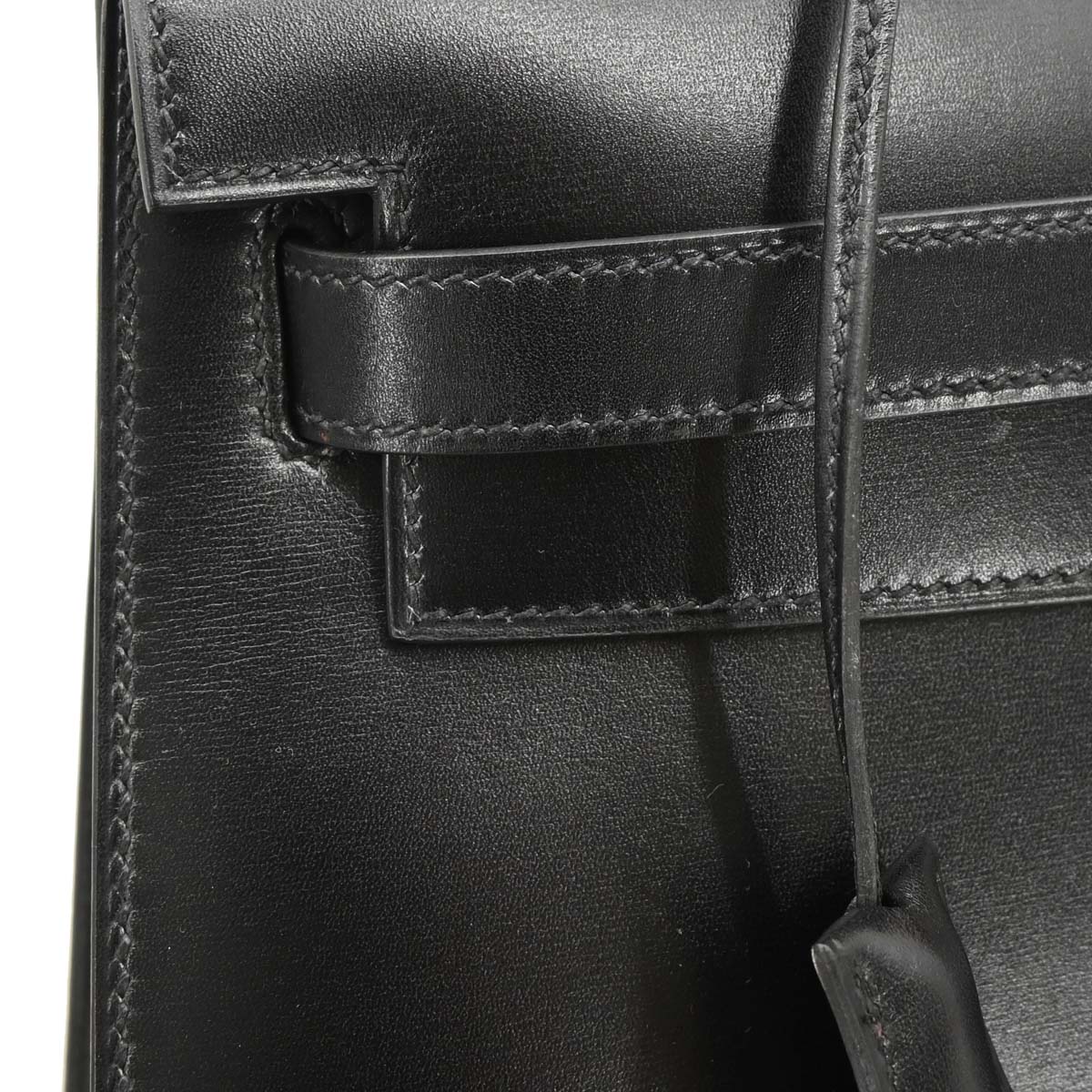 Hermes 1999 Black Box Calf Kelly 32 Sellier 2way Shoulder Handbag