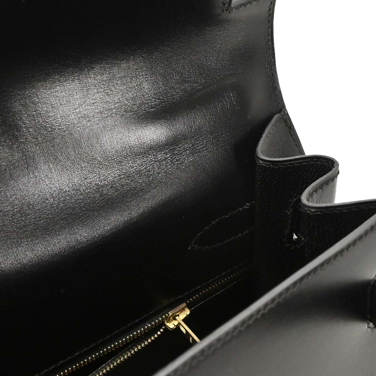 Hermes 1999 Black Box Calf Kelly 32 Sellier 2way Shoulder Handbag