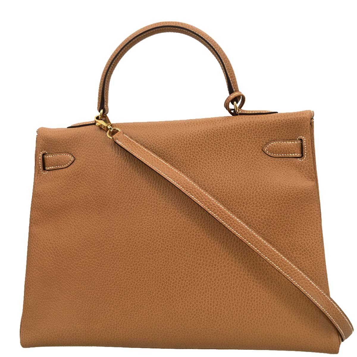 Hermes 1998 Natural Ardennes Kelly 35 Retourne 2way Shoulder Handbag