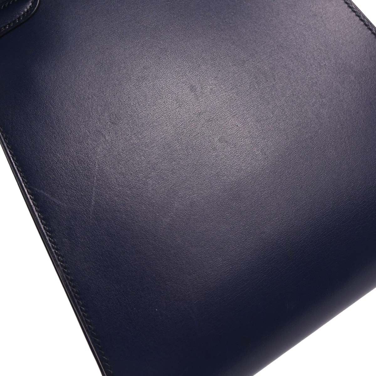 Hermes 1996 Blue Navy Box Calf Kelly Sport PM Shoulder Bag