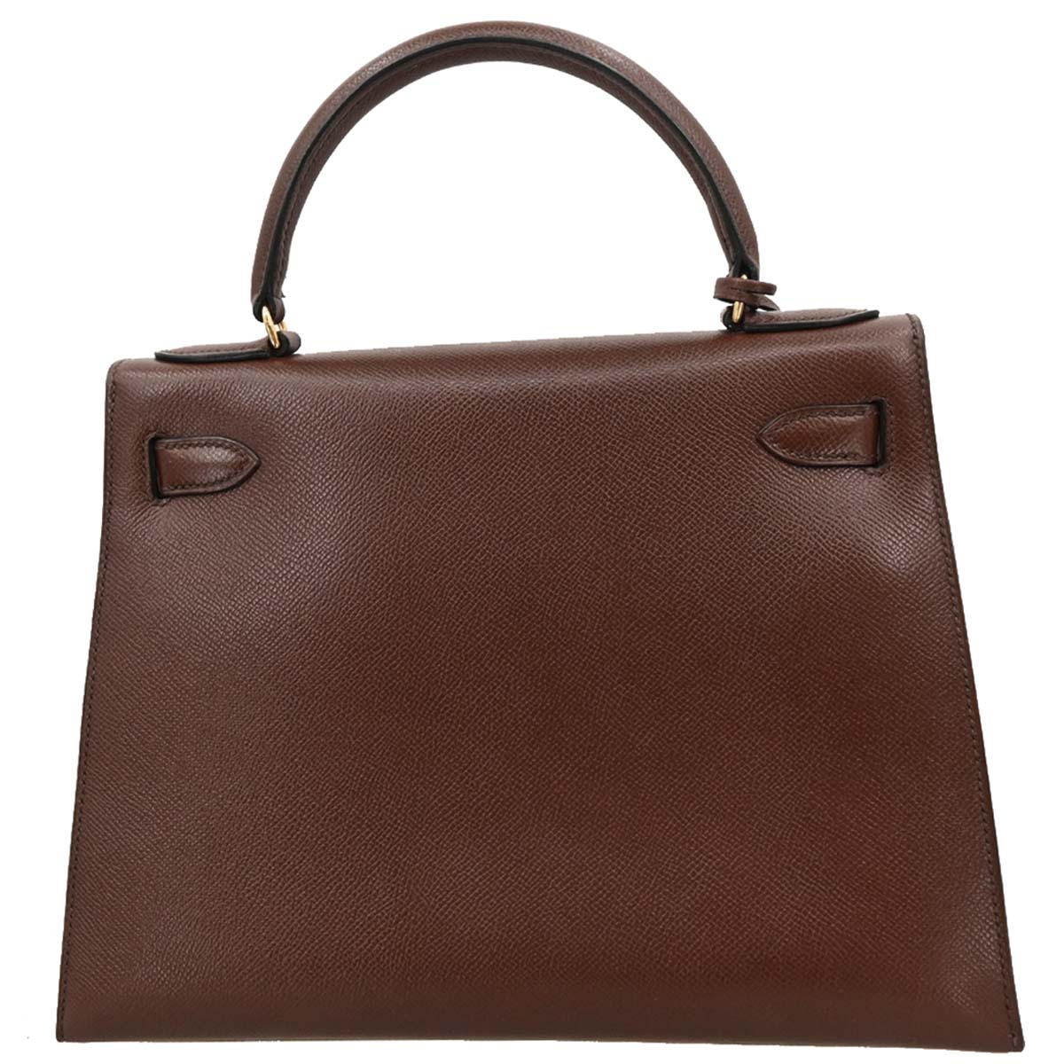 Hermes 1990 Havane Courchevel Kelly 28 Sellier Handbag