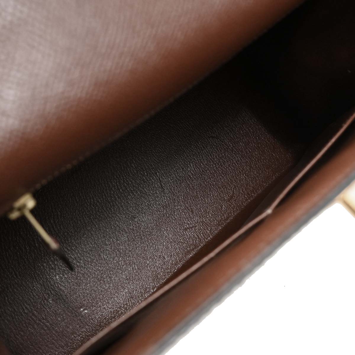 Hermes 1990 Havane Courchevel Kelly 28 Sellier Handbag