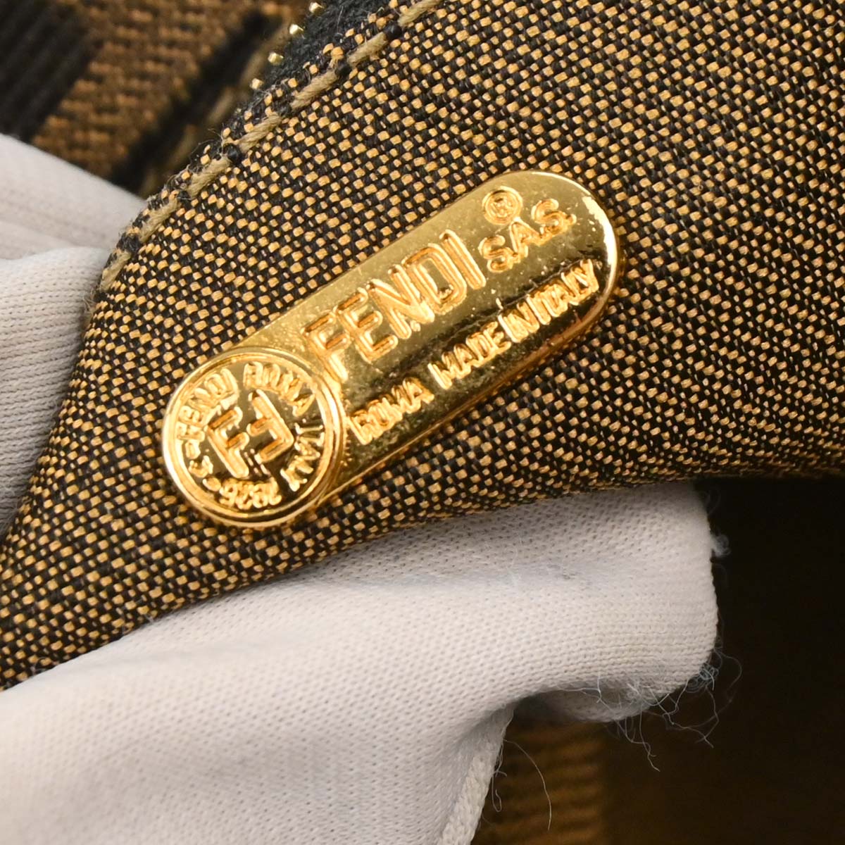 Fendi Brown Canvas Zucca Handbag