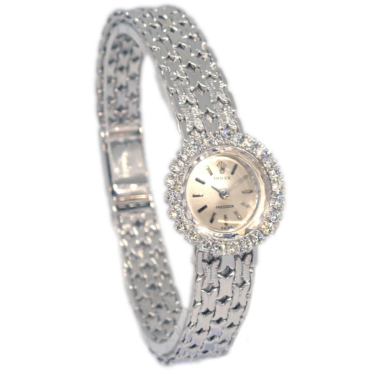 Rolex Precision Ref.3188 Manual-winding Watch Diamond 18KWG