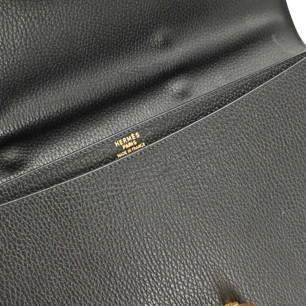 Hermes 1996 Black Ardennes Sac a Depeches 38 Handbag