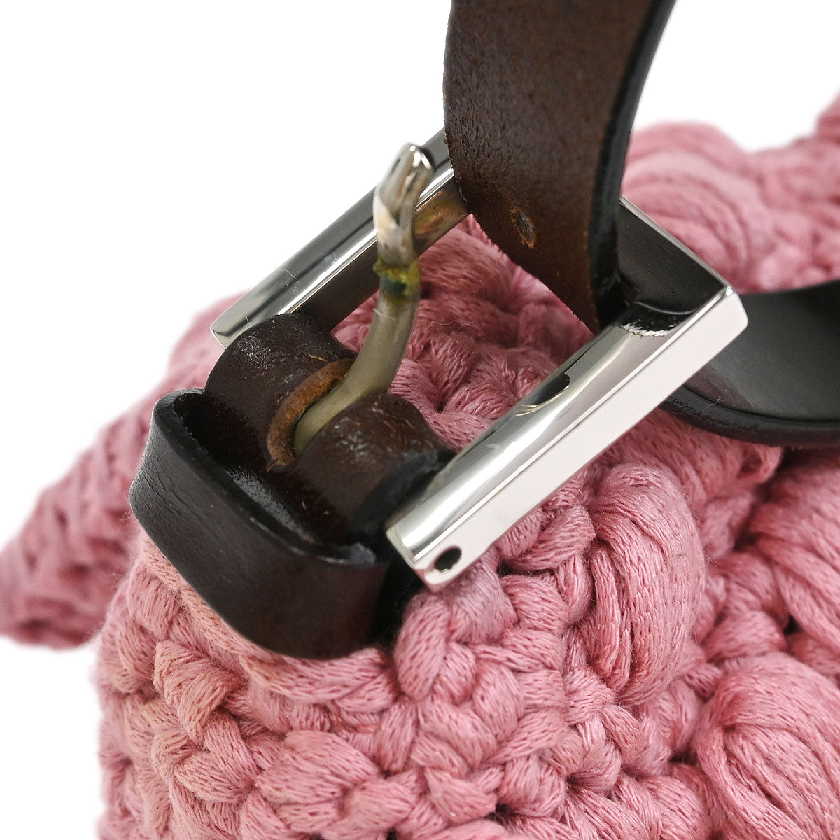 Fendi Pink Wool Baguette Handbag