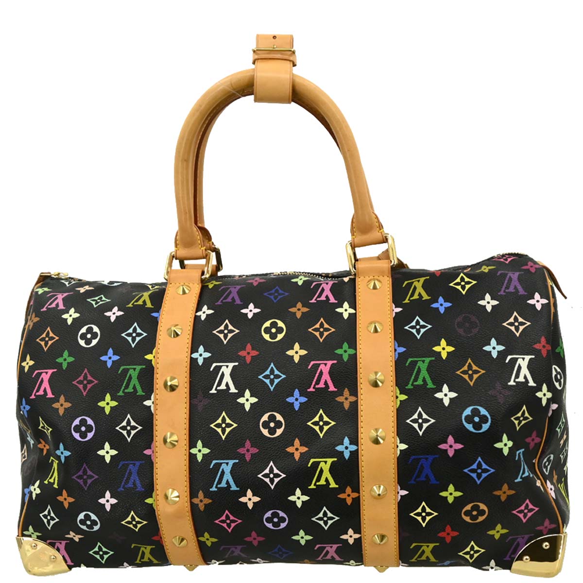 Louis Vuitton 2003 Black Monogram Multicolor Keepall 45 Handbag M92640