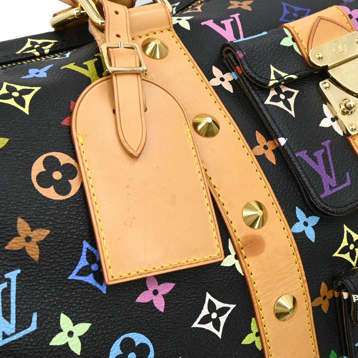 Louis Vuitton 2003 Black Monogram Multicolor Keepall 45 Handbag M92640