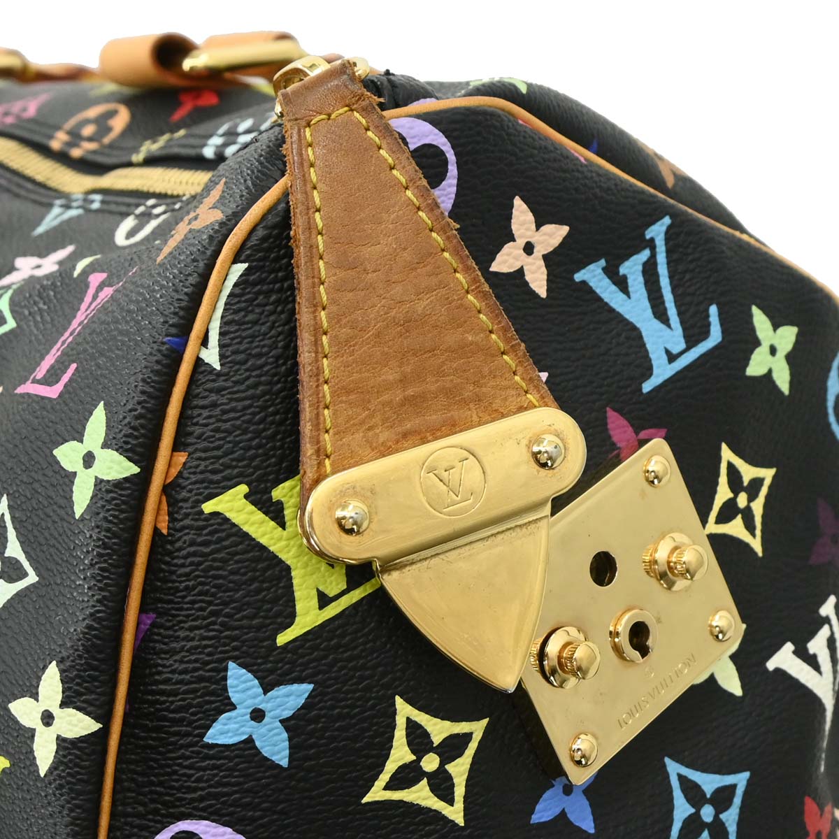 Louis Vuitton 2003 Black Monogram Multicolor Keepall 45 Handbag M92640