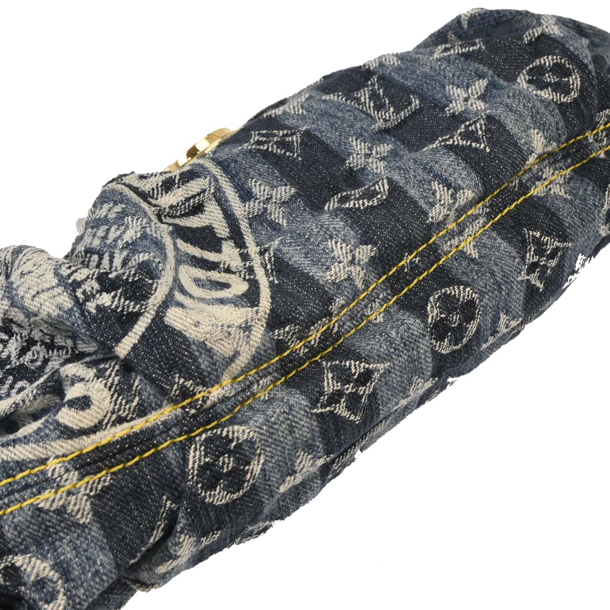 Louis Vuitton 2006 Blue Monogram Denim Mini Pleaty Raye Handbag M95333