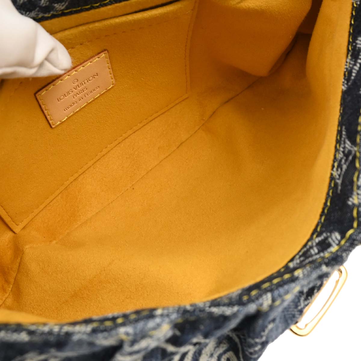 Louis Vuitton 2006 Blue Monogram Denim Mini Pleaty Raye Handbag M95333