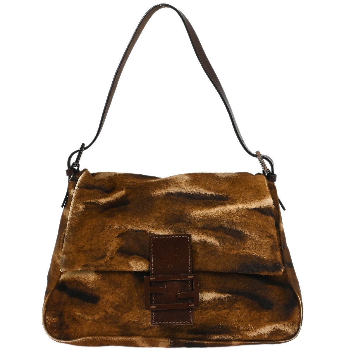 Fendi * Brown Pony Hair Mamma Baguette Handbag