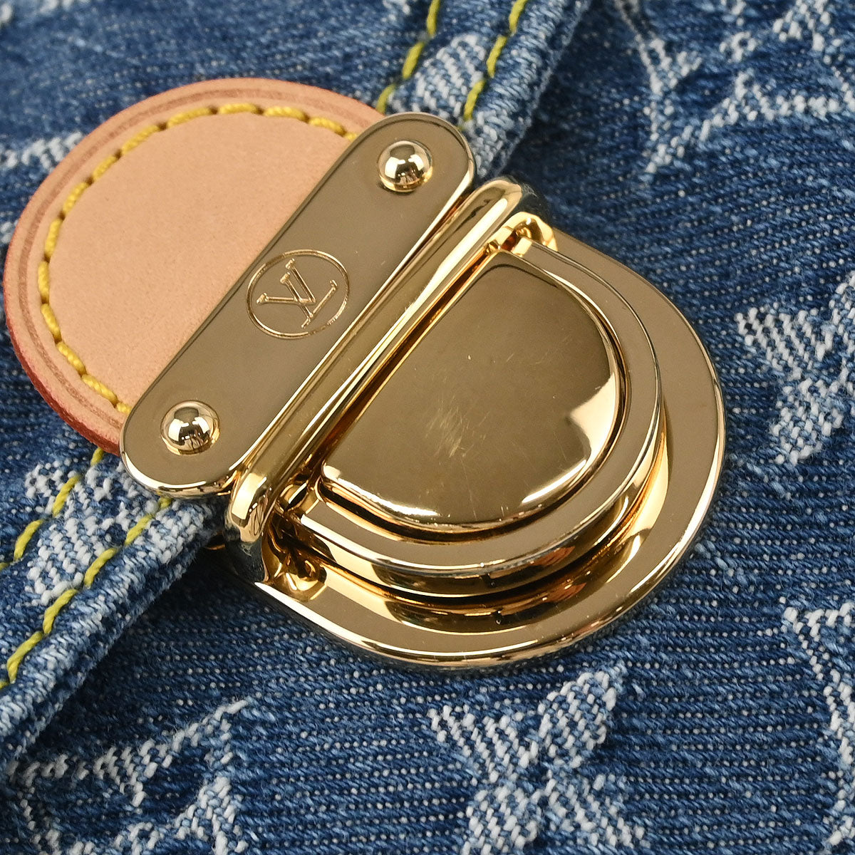 Louis Vuitton 2005 Blue Monogram Denim Mini Pleaty Handbag M95050