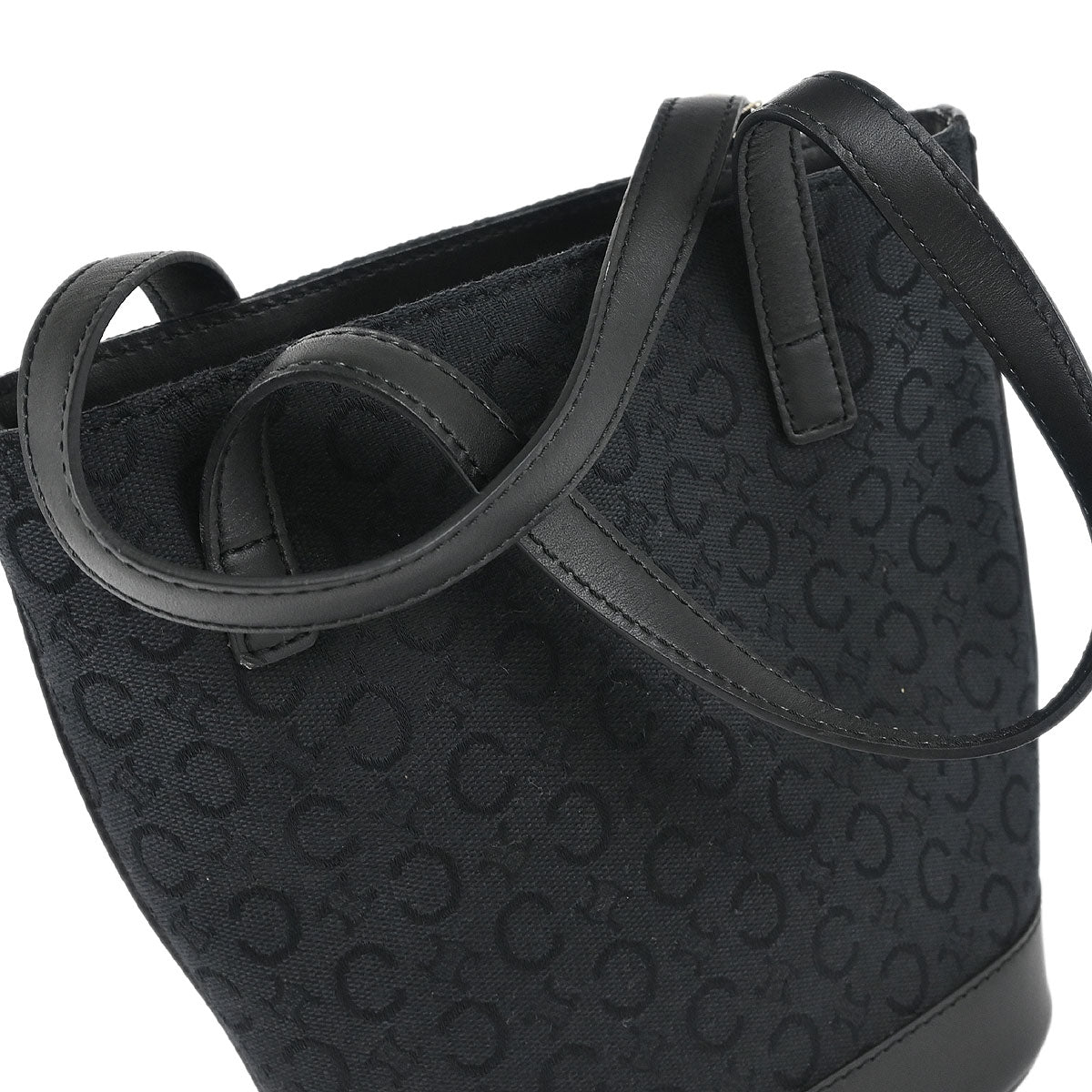 Celine Black Canvas C Macadam Tote Handbag
