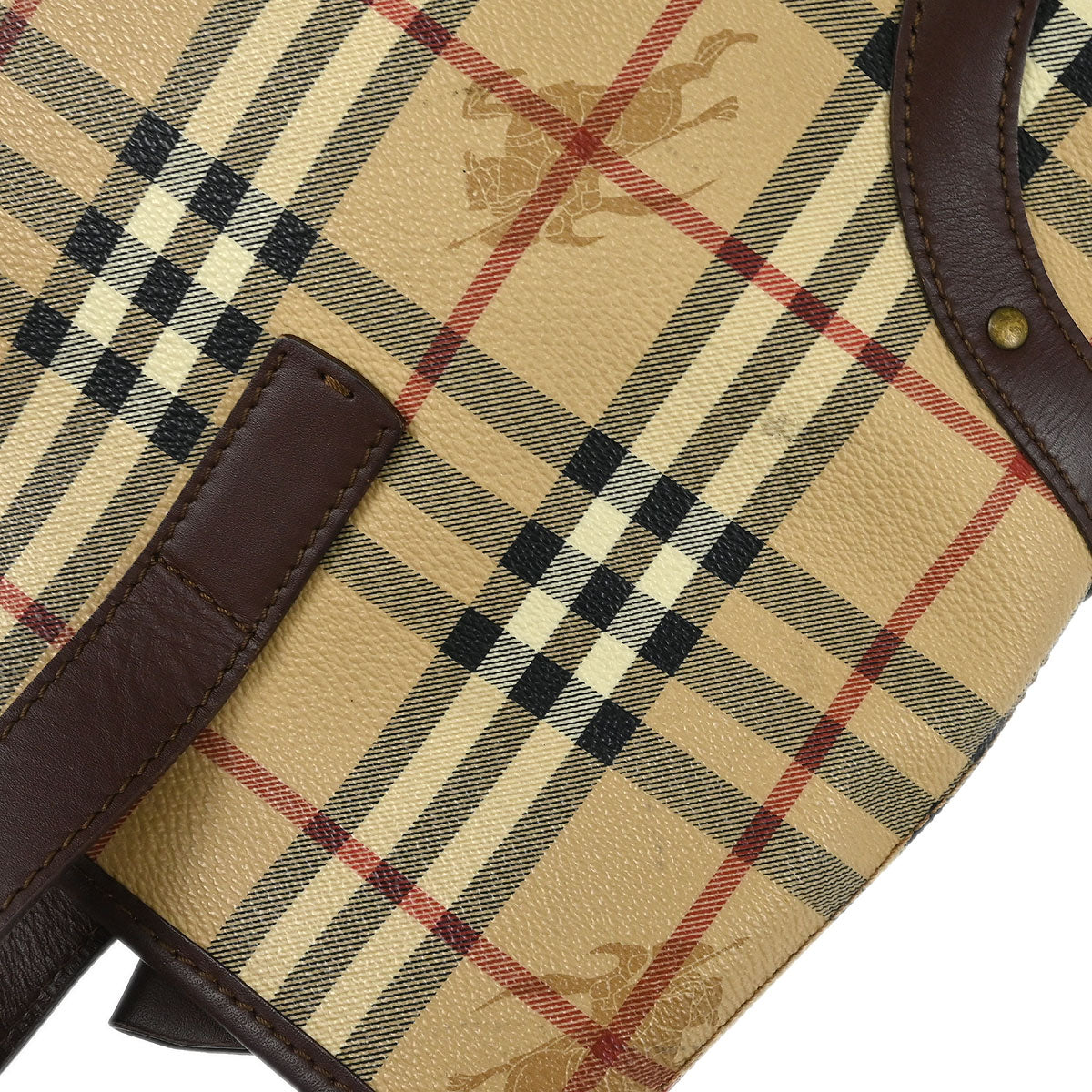 Burberry Beige PVC House Check Tote Handbag