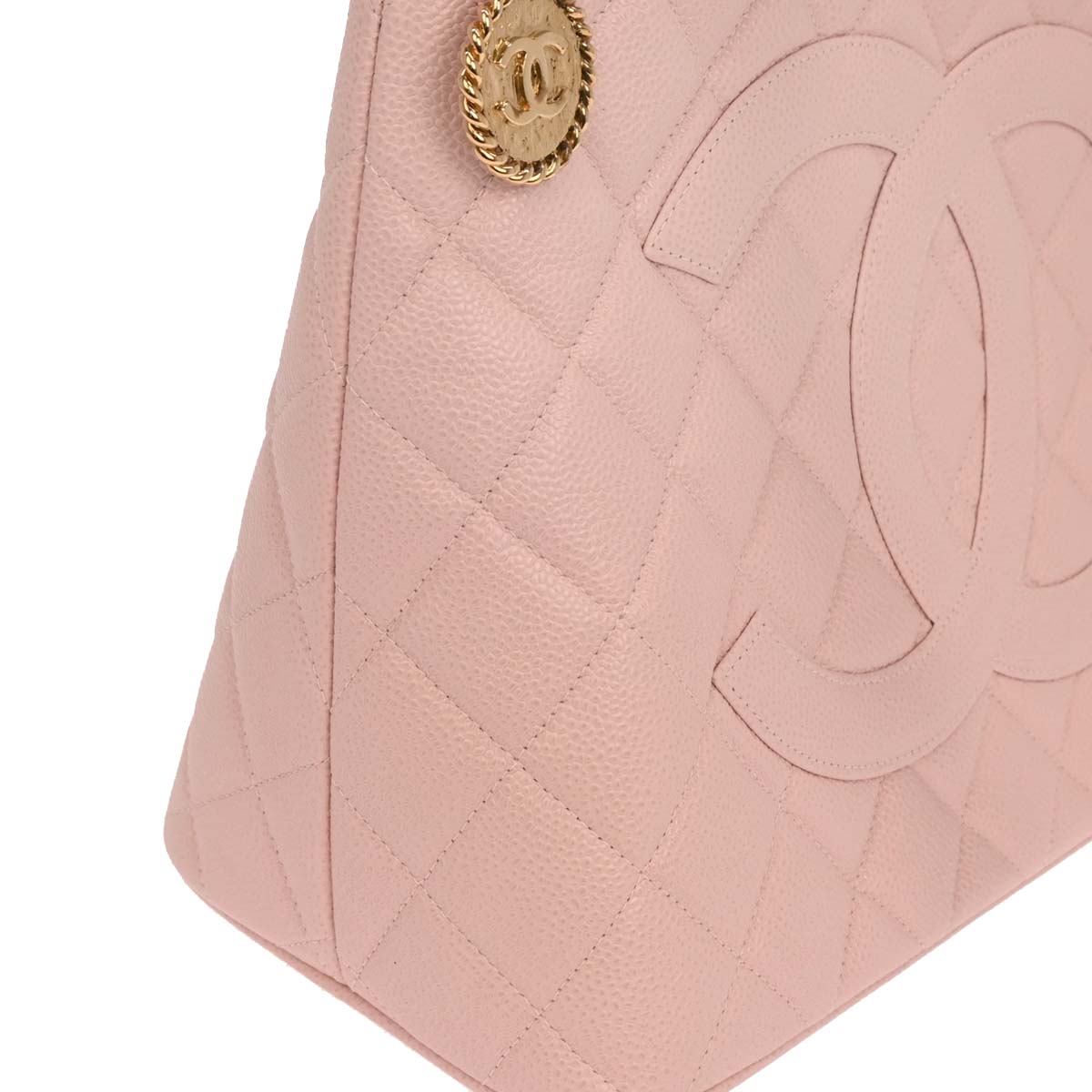 Chanel 2002-2003 Pink Caviar Medallion Tote Handbag