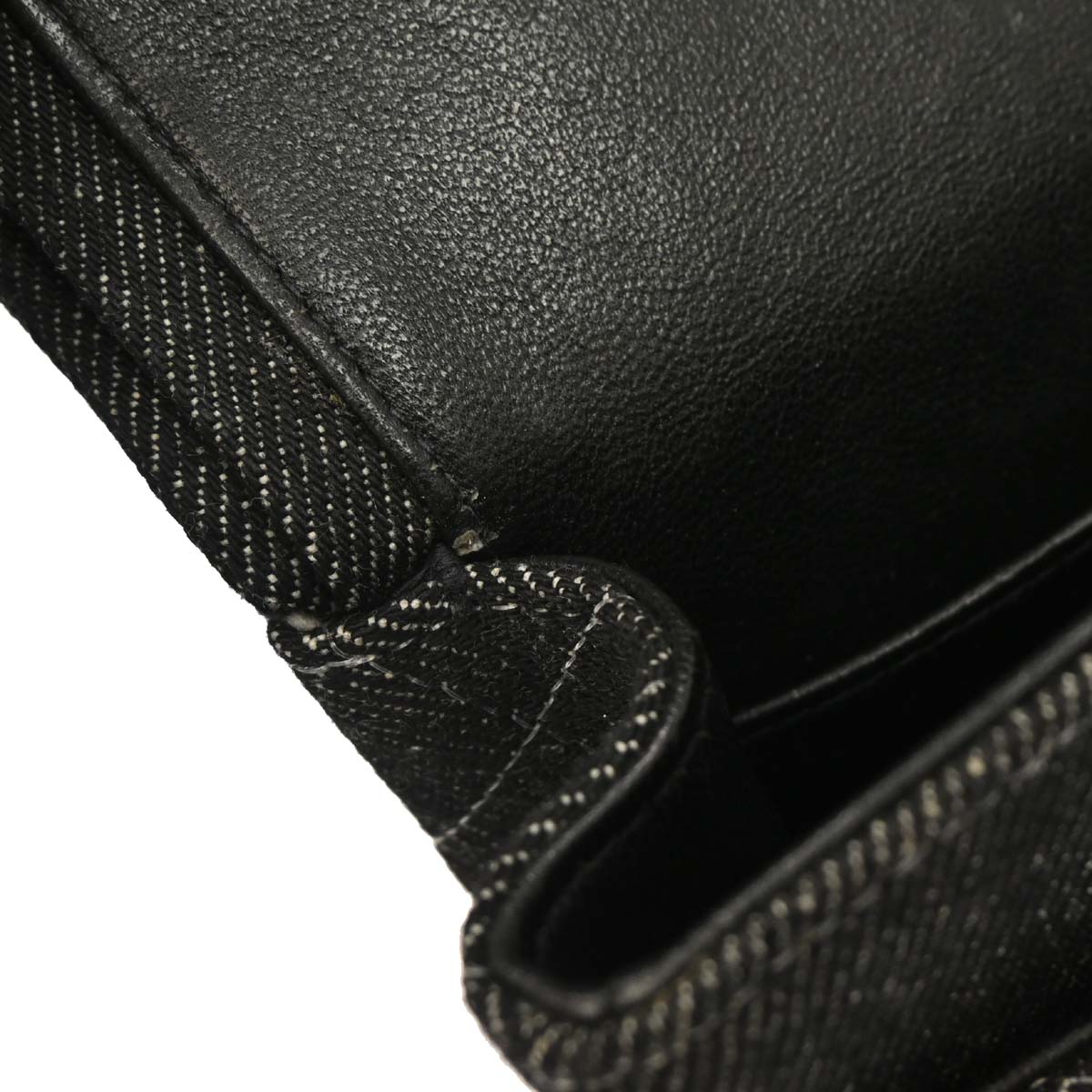 Chanel 1997-1999 Black Denim Medium Classic Double Flap Shoulder Bag