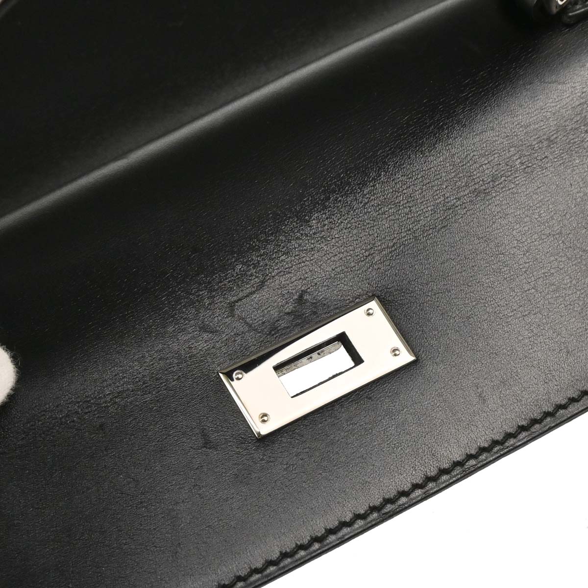 Hermes 2007 Black Box Calf Kelly 32 Retourne 2way Shoulder Handbag
