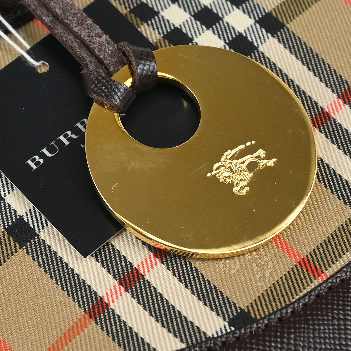 Burberry Beige Canvas House Check Tote Handbag
