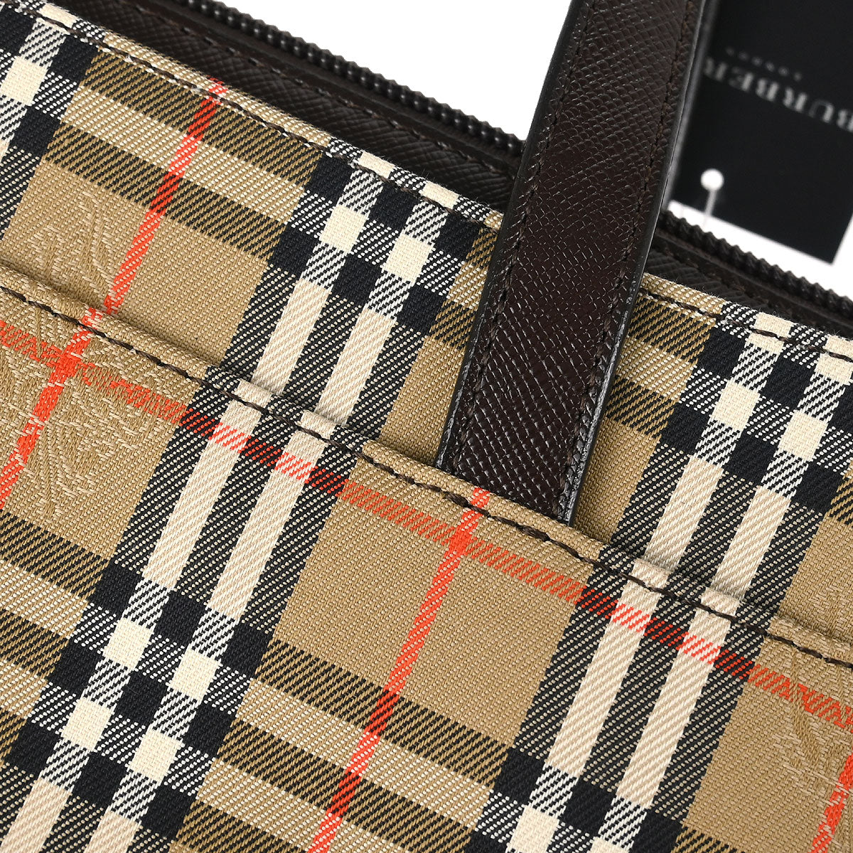 Burberry Beige Canvas House Check Tote Handbag