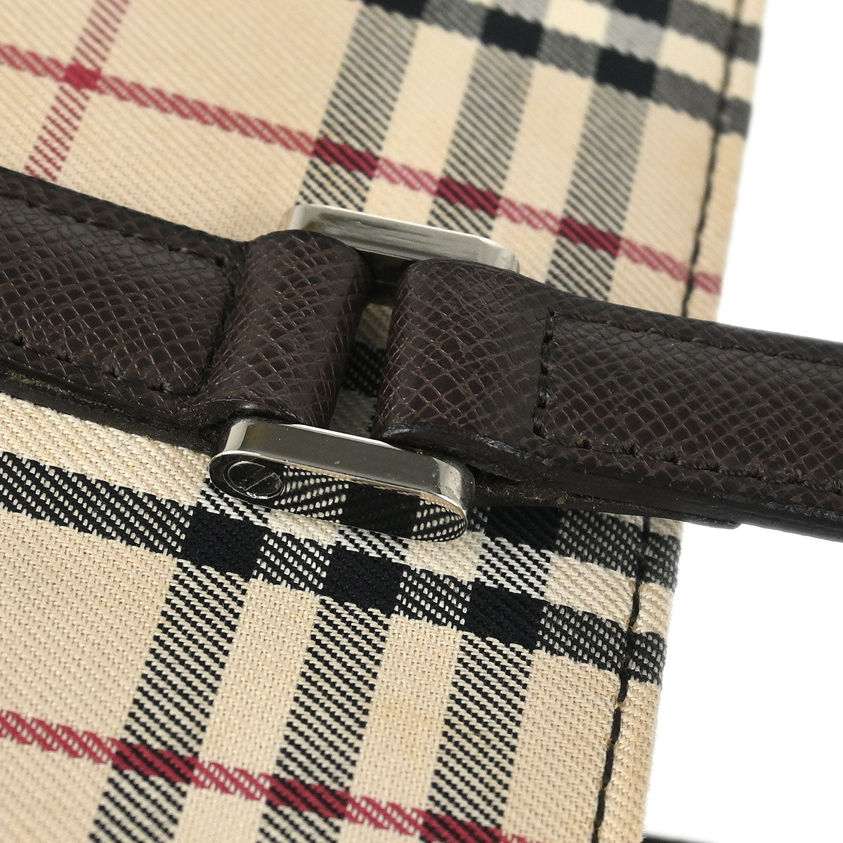 Burberry Beige Canvas Burberry Check Tote Handbag
