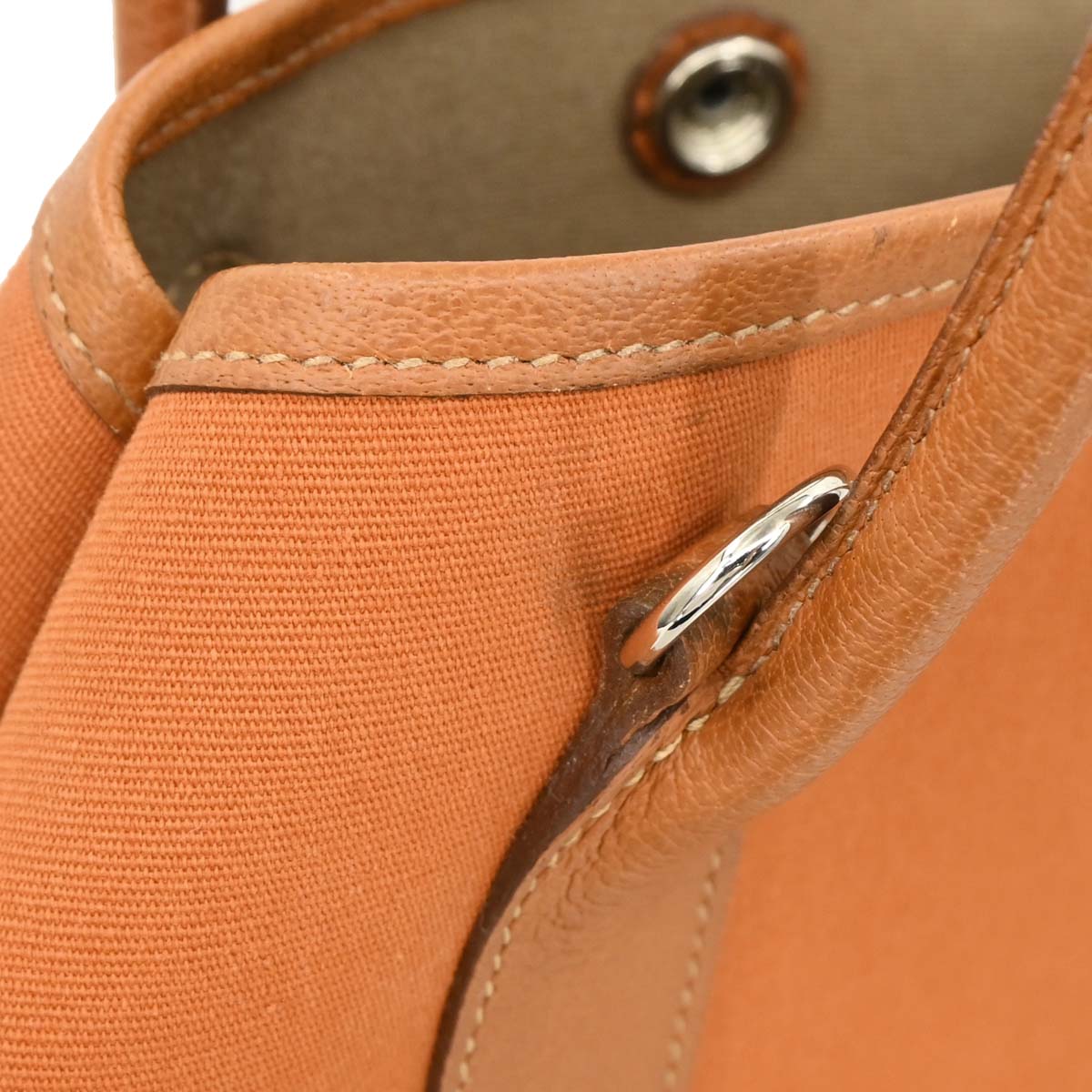 Hermes 2005 Orange Toile Officier Buffalo Garden File PM 2way Tote Bag