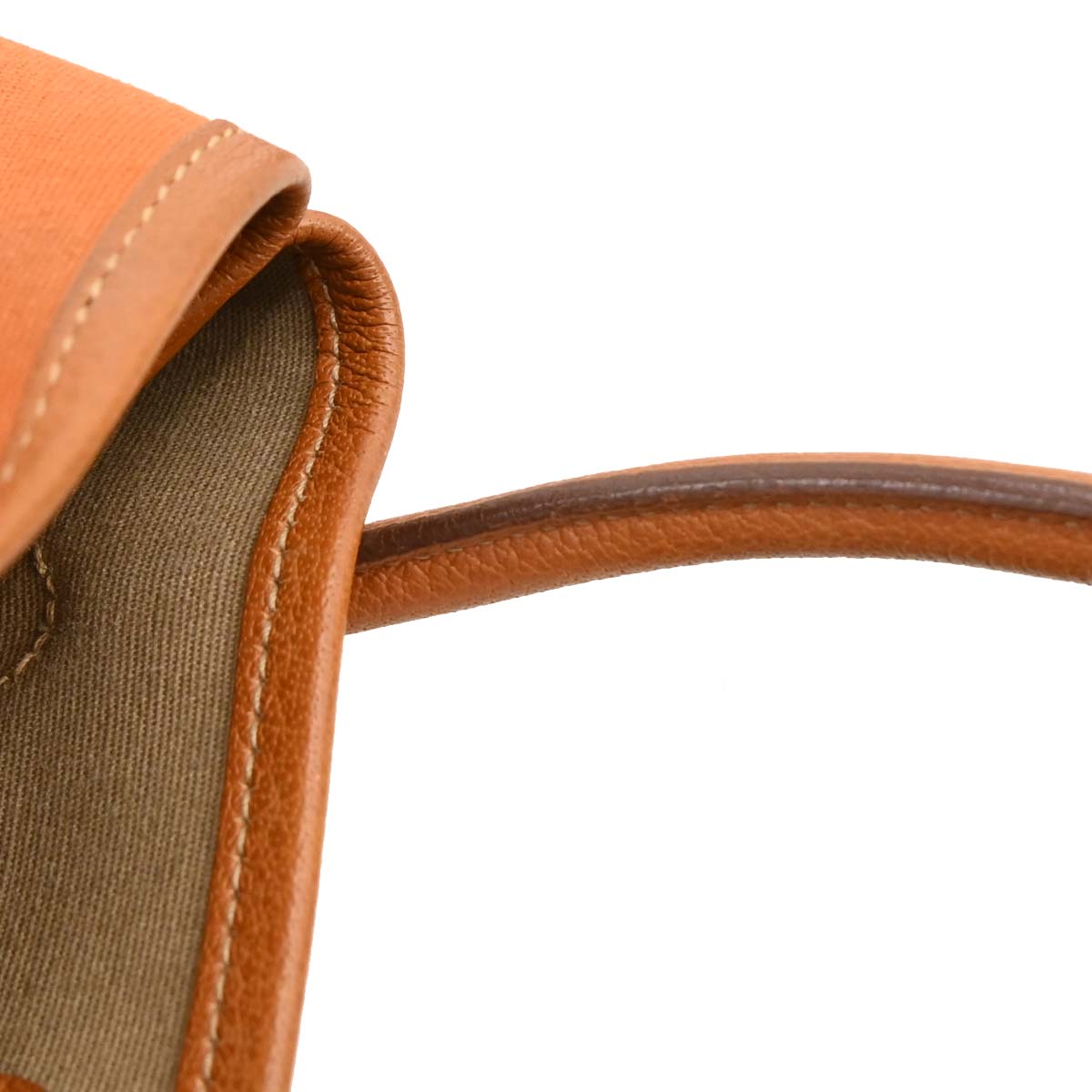 Hermes 2005 Orange Toile Officier Buffalo Garden File PM 2way Tote Bag