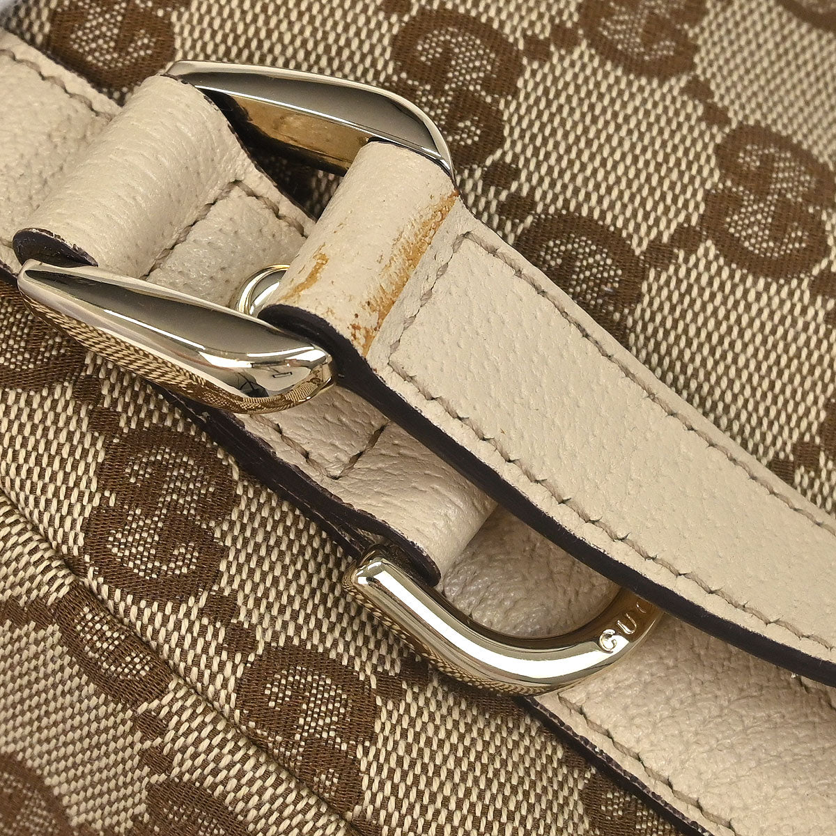 Gucci Beige Canvas GG Hobo Handbag