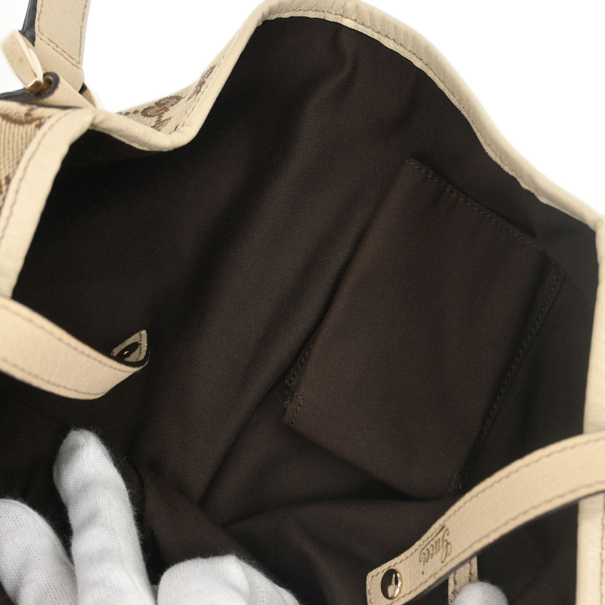 Gucci Beige Canvas GG Hobo Handbag