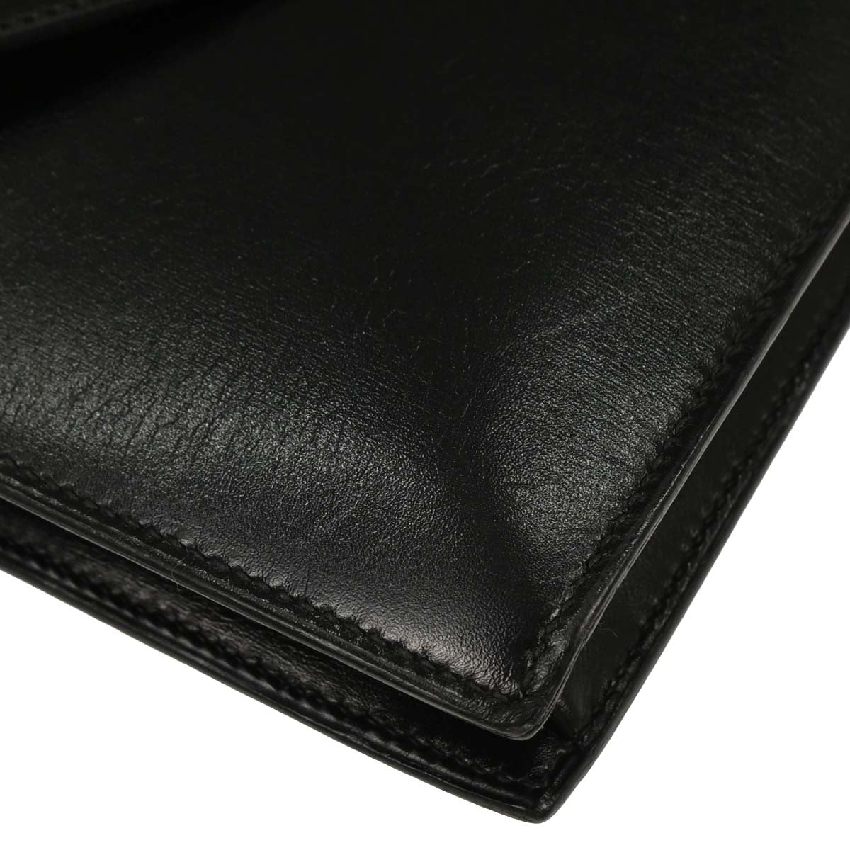 Hermes 1989 Black Box Calf Lydie 2way Clutch Shoulder Bag